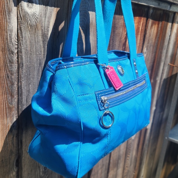 Bright Blue Coach Purse - Picture 4 of 16